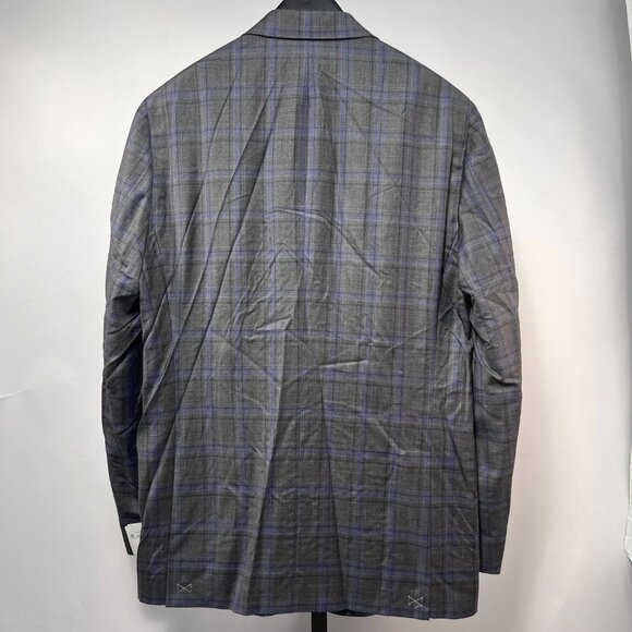 NWT Walter Morton/Hickey Freeman Men's 42L, Brown/blue Plaid Blazer,100% Wool US - Picture 4 of 5